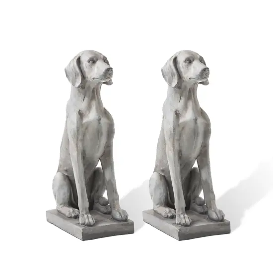 Set of 2 28.25"H MGO Sitting Labrador Retriever Dog Statue {1}