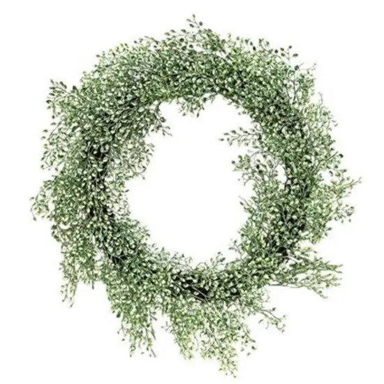 Frosted Green Little Luna Leaves Wreath {1}
