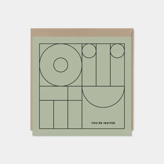 Geo Modern Line Art Card, Minimal Card, {6}