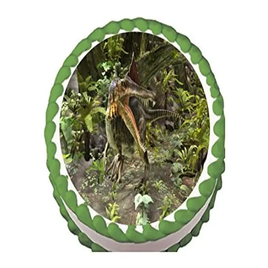 Spinosaurus dinosaur Edible Icing Image for 8 inch round cake {1}