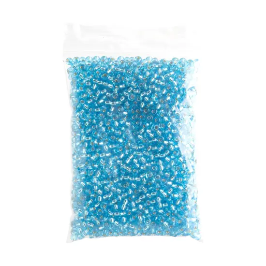 John Bead 6/0 Silver Lined Czech Glass Seed Beads, 100g Aqua {4}