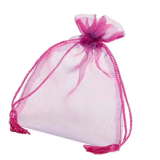 Jewel Tone Iridescent Sheer Tasseled Bags 5'' x 6 1/2'' for Gifts {3}