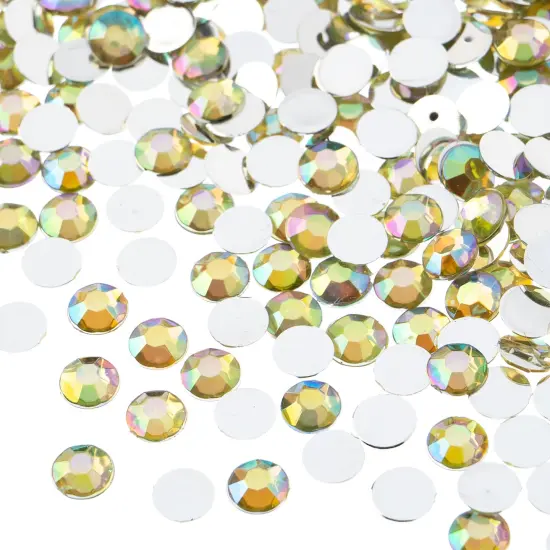 John Bead 6mm (SS28) Round Acrylic Flat Back Rhinestones, 1000pcs Yellow AB {1}
