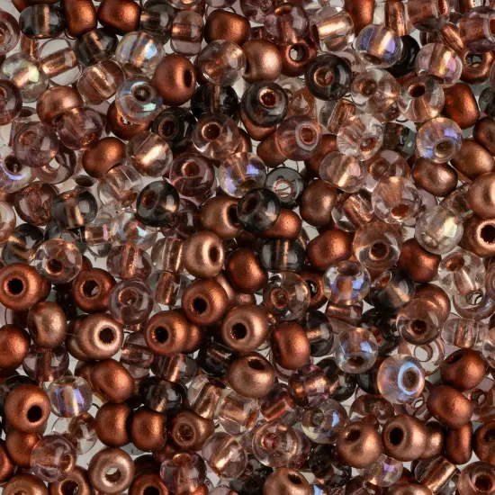 John Bead 6/0 Mixed Czech Glass Seed Beads, 100g Copper Mega {1}