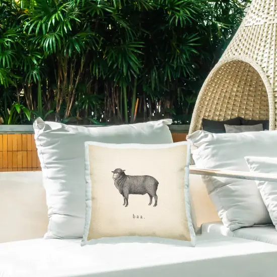 Baa Farm Sheep Sounds Outdoor Printed Pillow Design by Wild Apple Portfolio, 18 x 7 x 18 {2}