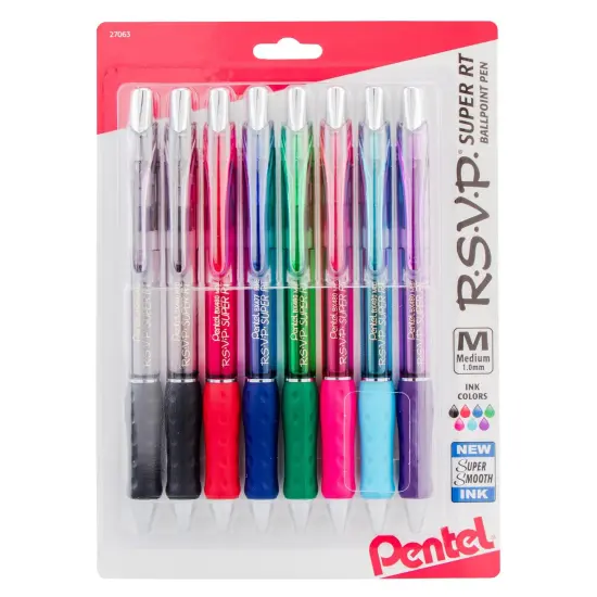 R.S.V.P.&reg; Super RT Retractable Ballpoint Pen, Assorted, Pack of 8 {1}