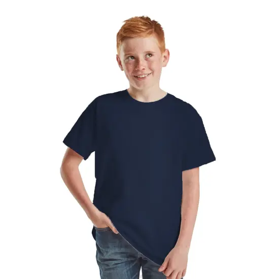 BELLA + CANVAS&reg; Youth Short Sleeve Crewneck Jersey T-Shirt Navy {1}