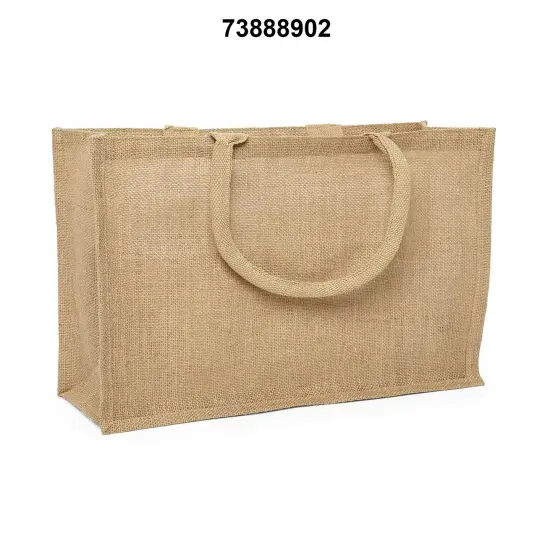 Jute Shopping Bag 15.5" x 6" x 13.75" Large and Durable {2}