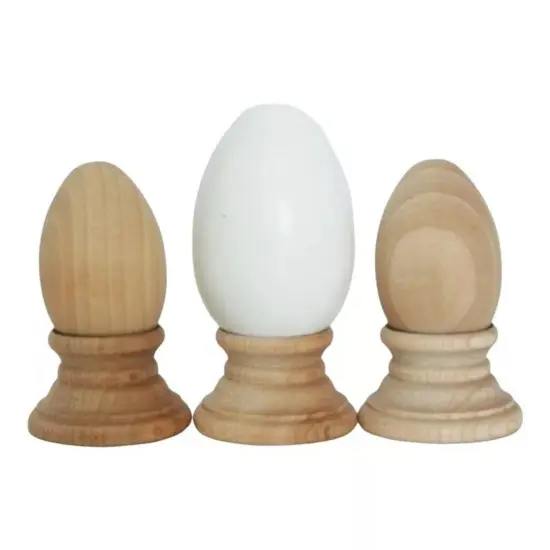 Kitcheniva 25 Pcs 2.5" White Wood Eggs Easter Decor Kids Pretend Play DIY {4}
