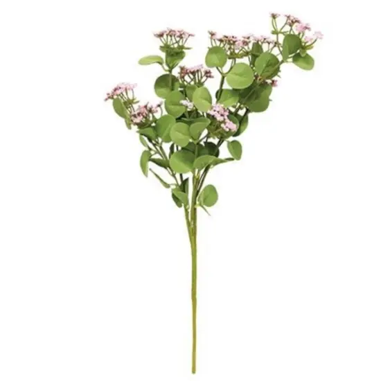 18 Inch Artificial Queen Ann&rsquo;s Lace Spray with Green Leaves and Faux Floral Stem for Home Decor Pink {1}