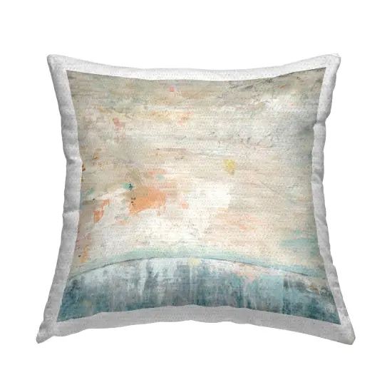 Beige Rustic Abstraction Design by Suzanne Nicoll Outdoor Printed Pillow {1}