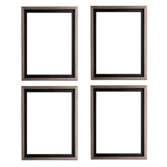 Creative Mark Illusions Floater Frame For 3/4" Deep Canvases - Black w/ Antique Silver Edge - Set of 4 - Ideal for Galleries & Home Decor - Wood Float Frame for Canvas Paintings - w/ Hanging Hardware {1}
