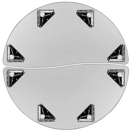 Emma and Oliver 2 Piece 47.5" Circle Wave Collaborative Grey Adjustable Activity Table Set {12}