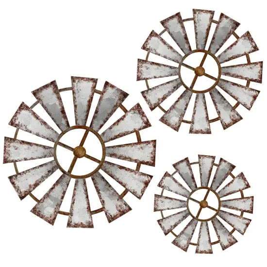 Yookeer 3 Pcs Wood Windmill Wall Decor Farmhouse Wall Decor Hanging Decoration Wooden Windmill Kitchen Decor Rustic Wall Decor Living Room Sculpture Art for Bedroom Nursery Home Decor(Farmhouse) {1}