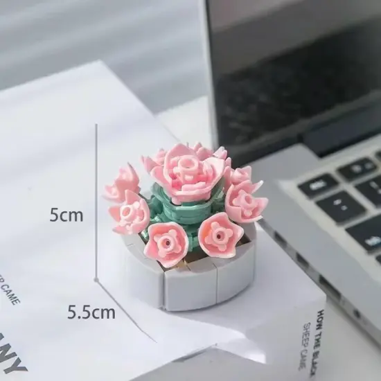 Mountain Rose Building Brick Mini Potted Plant F07M9-11(104)-A8 {1}