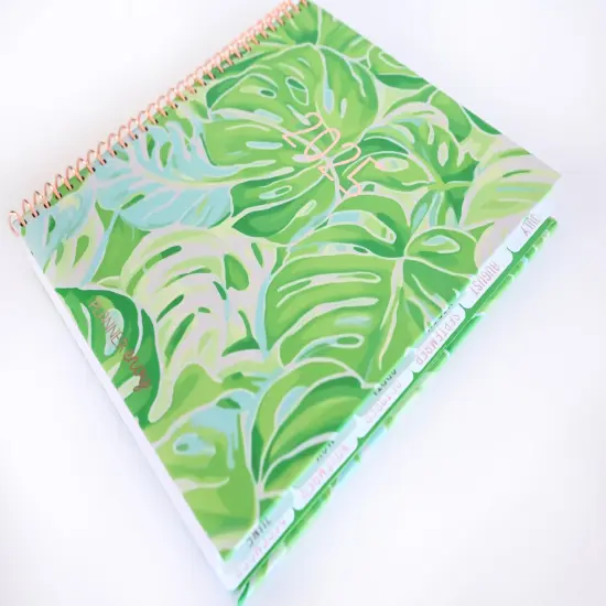 2025 Planner - Mini Horizontal Layout, Spiral Bound - "Tropical Greens" (#411) {6}