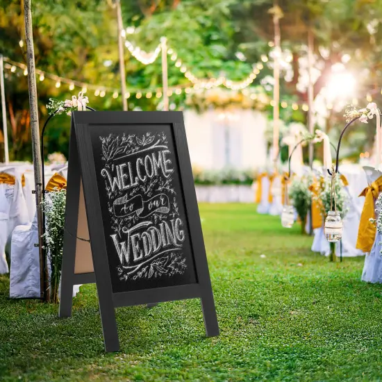 Casafield A Frame Chalkboard Sign, 40" x 20" Double-Sided Magnetic Menu Board for Restaurants, Sandwich Shops, Caf&eacute;s, Sidewalks, Weddings {2}