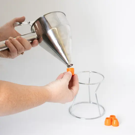 Lehman's Stainless Steel Batter Dispenser with Stand, Effortless Pancake, Waffle, and Crepe Batter Dispensing {6}