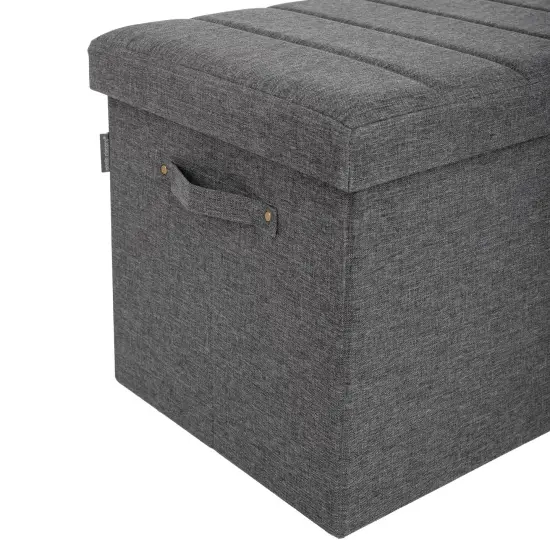 Seville Classics Channel Tufted Storage Trunk with Handles {6}