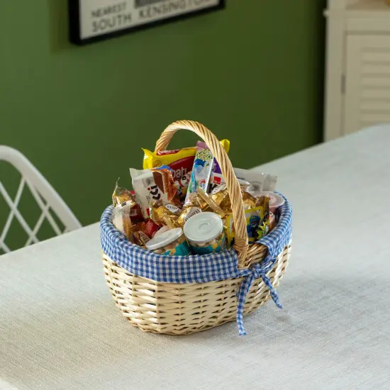 Wickerwise Picnic Basket with Handle, and Washable Plaid Liner - Ideal for Outdoor Adventures, Photoshoots and Home D&eacute;cor - Perfect Gift Basket for Weddings and Holidays like Halloween {2}