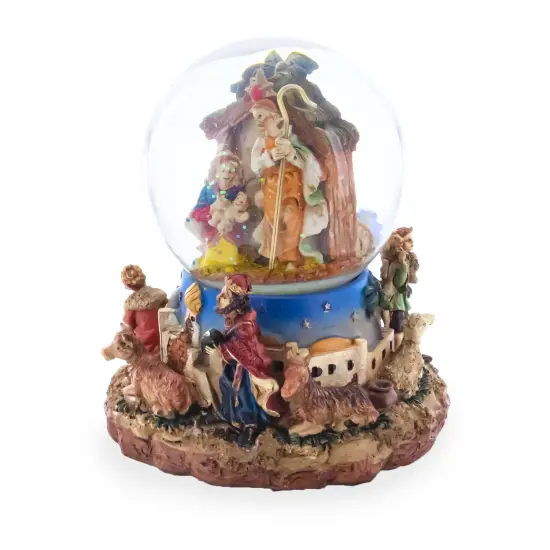 Regal Gift Bearers Nativity Scene Musical Water Snow Globe {4}