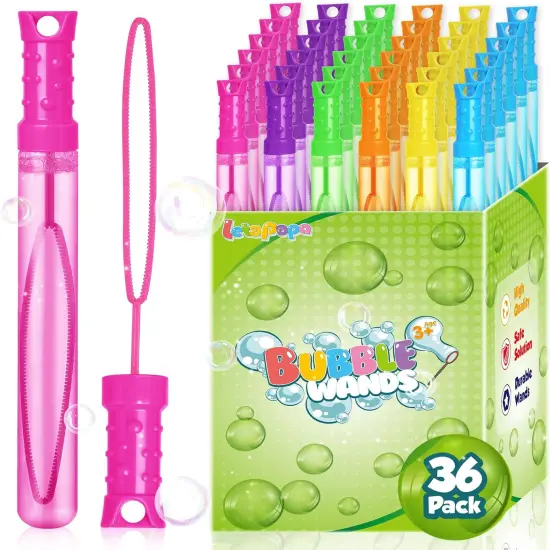 Bubble Wand, 36 Pcs Bubble Wands Bulk in 6 Colors, Bubble Party Favors for Kids, Summer Toys, Indoor Outdoor Activity, Themed Birthday, Wedding, for Girls & Boys {1}