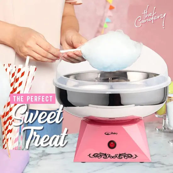 The Candery Cotton Candy Machine with Stainless Steel Bowl 2.0 and Floss Bundle- Use to Floss Sugar Floss, Candy for Birthday Parties Fairs, Festivals- Includes 5 Floss Sugar Flavors 12oz Jars and 50 {5}