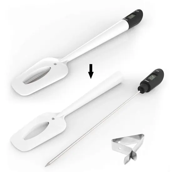 Digital Meat Thermometer Candy Thermometer Spatula Thermometerwith Pot Clip & 9" Probe &ndash; Fast Instant Read Digital Food Thermometer for Candy Chocolate Jam Meat, BPA Free Silicon Frying {2}