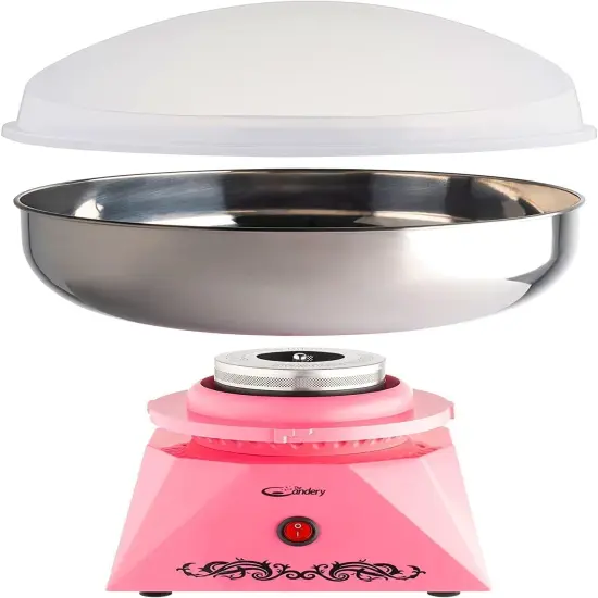 The Candery Cotton Candy Machine with Stainless Steel Bowl 2.0 and Floss Bundle- Use to Floss Sugar Floss, Candy for Birthday Parties Fairs, Festivals- Includes 5 Floss Sugar Flavors 12oz Jars and 50 {4}