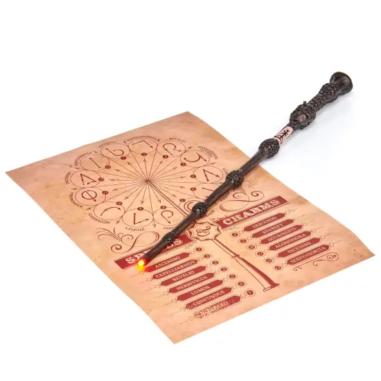 Wizarding World: Deluxe Lumos Wand - Elder Wand - 14" Hand-Painted Replica, Color LED Tip, Spell Poster, Collectible Harry Potter Toy, App Photo Play {3}