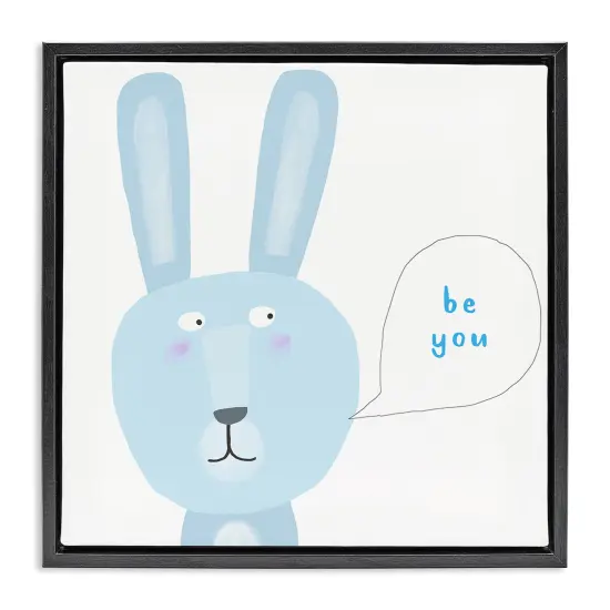 Stupell Industries Blue Be You Bunny Floating Frame By Carla Daly {1}