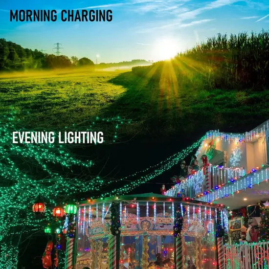 Dazzle Bright 2 Pack Total 400LED 132FT Green Christmas Solar String Outdoor Lights, St. Patrick's Day Solar Powered with 8 Modes Waterproof Fairy Lights for Patio Garden Tree Party Yard Decoration {4}