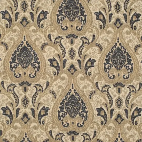 Sarah Upholstery & Drapery Fabric 100% Polyester, 54" Wide with Elegant Pattern Repeat Grey {1}