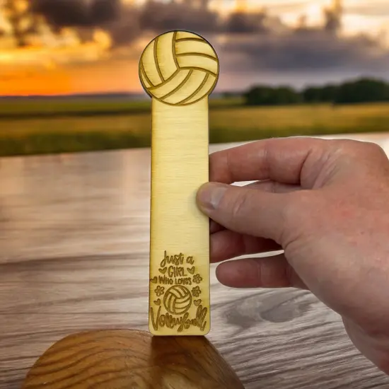Bookmark - Just a girl who loves volleyball - Birch wood {5}