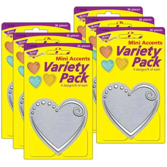 I &hearts; Metal&trade; Hearts Mini Accents Variety Pack, 36 Per Pack, 6 Packs {1}