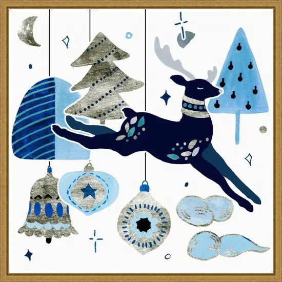 Goodnight Reindeer I by Melissa Wang Framed Canvas Wall Art {1}