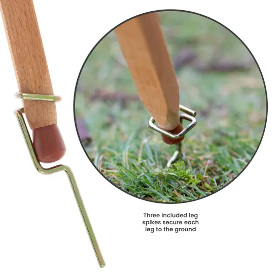 Grand Luxe French Easel - Oiled Beechwood Artist Easel with Brass Fittings, Adjustable Dividers, and Wood Palette- Plein Air Easel w/ Leather Handle and Linen Strap for Canvases up to 34" High {6}