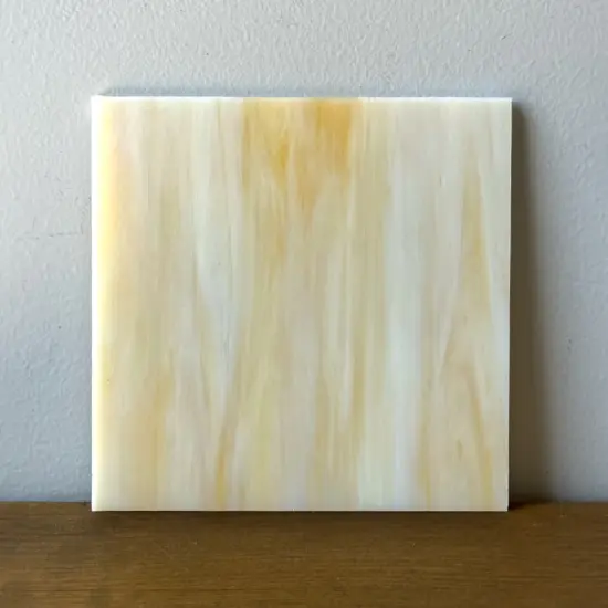 Honey tr., White Crystal Prisma Fusible Glass Sheets / Mosaic Squares - 4 Pack {4}