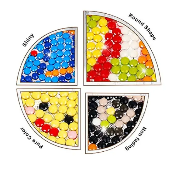 5D Diamond Painting Stickers Kits for Kids Arts and Crafts, Cartoon Stickers Stick Paint with Diamonds by Numbers, 18Pcs Cute Insect, Animals, Easy to DIY {4}