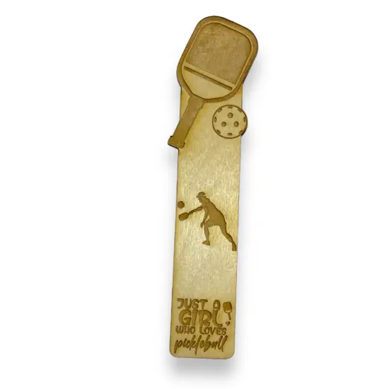 Bookmark - Just a girl who loves pickleball - Birch wood {1}