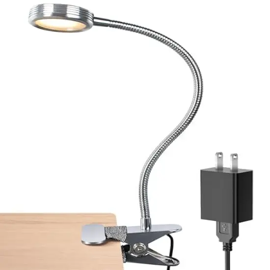 Clip on Light/Reading Light/Book Light Color Changeable/Night Light Clip on for Desk, Bed Headboard and Computers (Silver) {2}