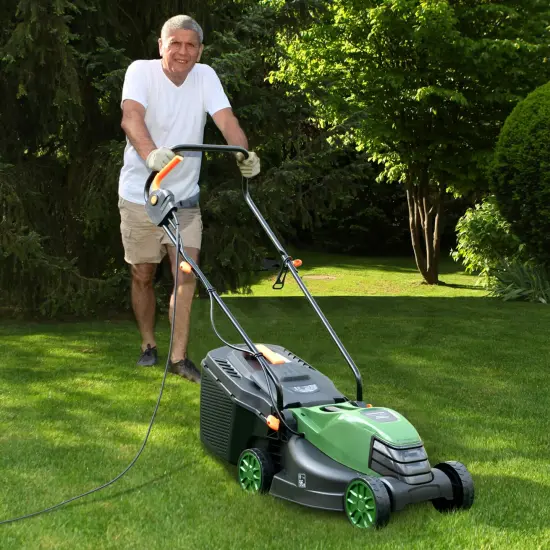 Costway Electric Corded Lawn Mower 12-AMP 14-Inch Walk-Behind Lawnmower with Collection Box {4}