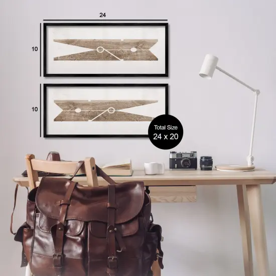 Stupell Industries Minimal Laundry Clothespins Framed Giclee Art Black Frame {3}