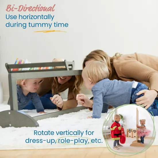 Double-Sided Bi-Directional Mirror, Kids Furniture Grey Wash {4}