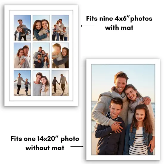 Americanflat 14x20 Collage Picture Frame - Fits Nine 4x6 Photos or One 14x20 Photo {4}