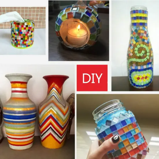 Tiles Mixed Color Glass Tiles Shine Crystal Mosaic Glass Pieces Bulk Square Glitter Crystal Mosaic Tiles for Home Decoration or DIY Crafts 200g,1x1 cm {4}