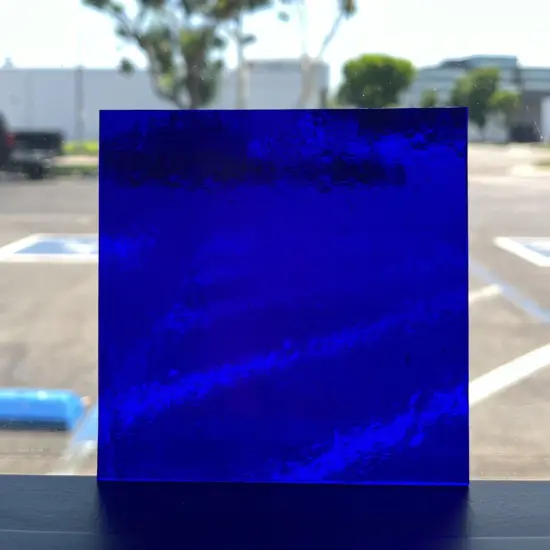 Wissmach COE 96-20 Midnight Blue Transparent Fusible Glass Sheet {4}