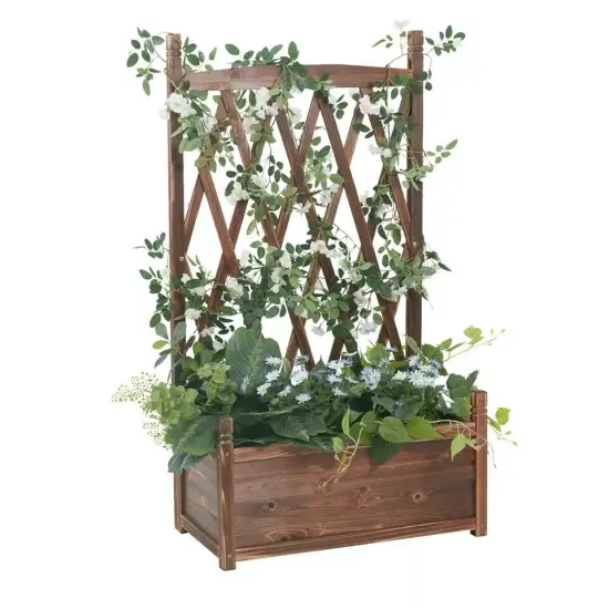 Large Raised Bed Garden Planter Vegetable Grow Bed Herb Flowers Box 25x14x45 in {1}