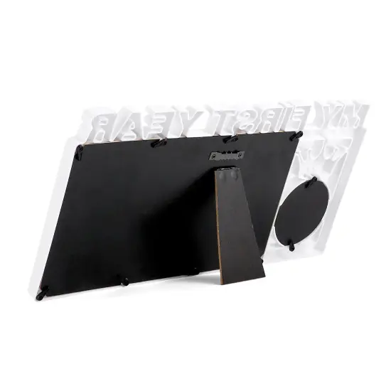 ESTAMICO Baby Picture Frames My Frist Year Photo Keepsake for Baby 1-12 Months Memory, White {6}