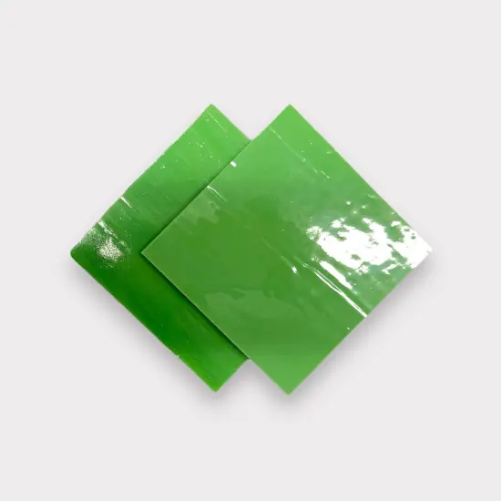 Olive Green/Blue Prisma COE 96 Fusible Glass Sheets / Mosaic Squares - 2 Pack {2}